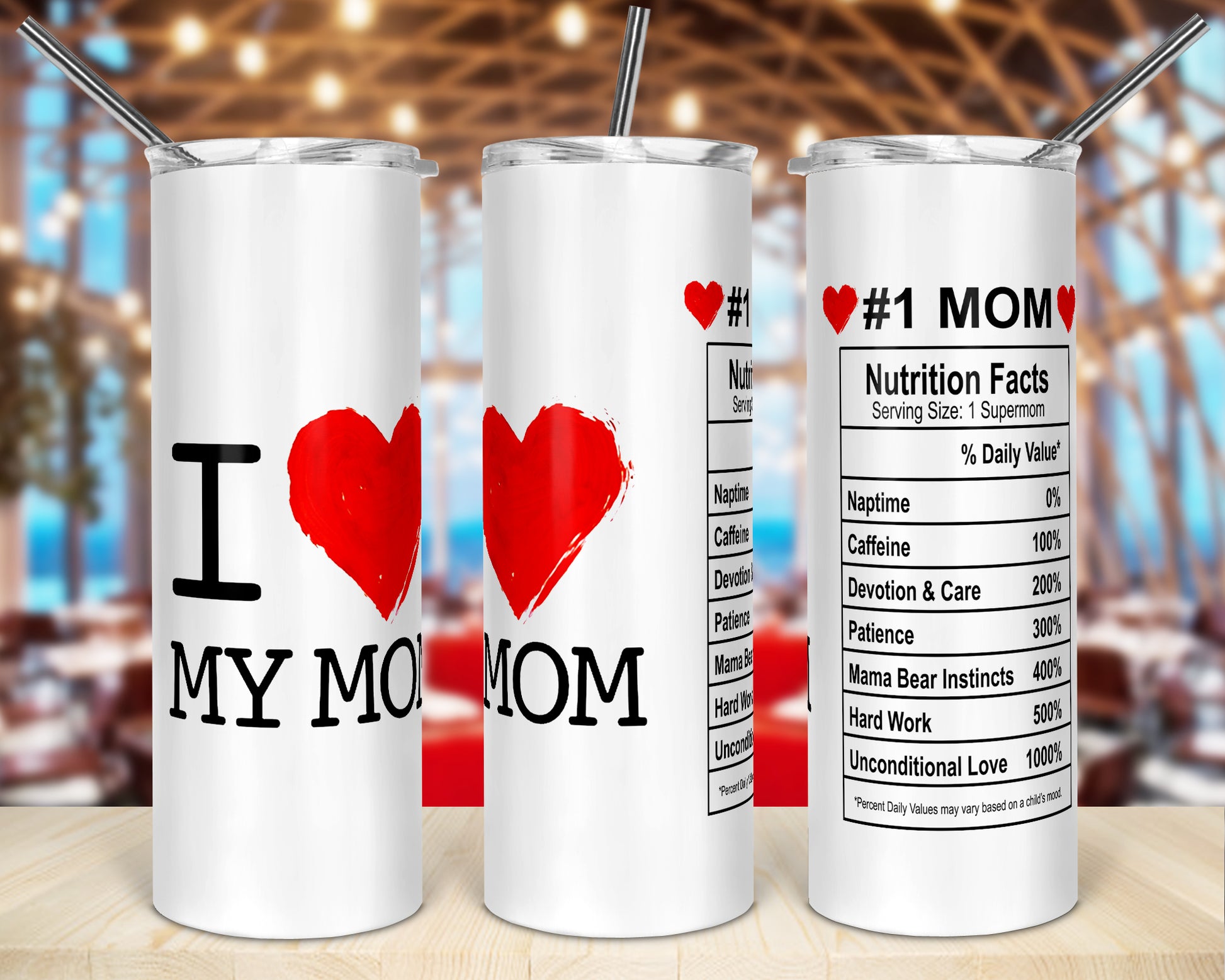 #1 Mom - Mother's Day Gifts For Mom - 20 Oz Tumbler